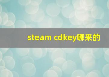 steam cdkey哪来的